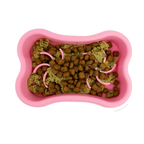 Puzzle Slow Feeder Bone Bowl - Rosa