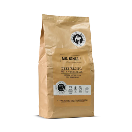 Mr.Bones │ Bif Tørrfôr til Hund – Kornfri oppskrift, 2 kg