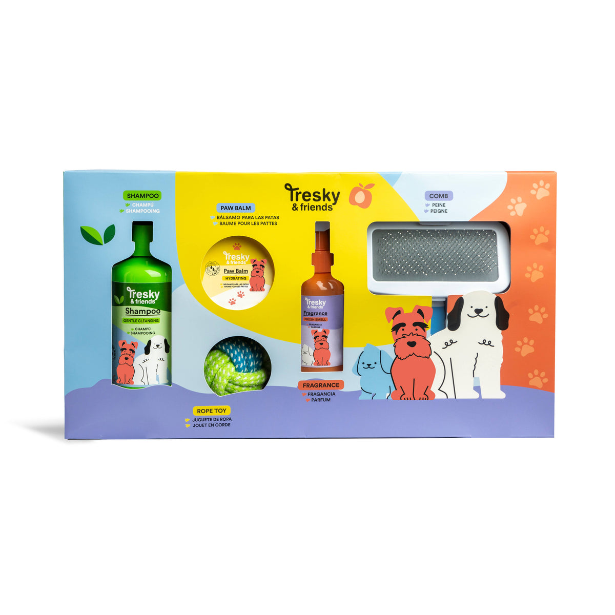 Dog Shampoo Spray Balm Comb & Toy Set - Tresky&Friends