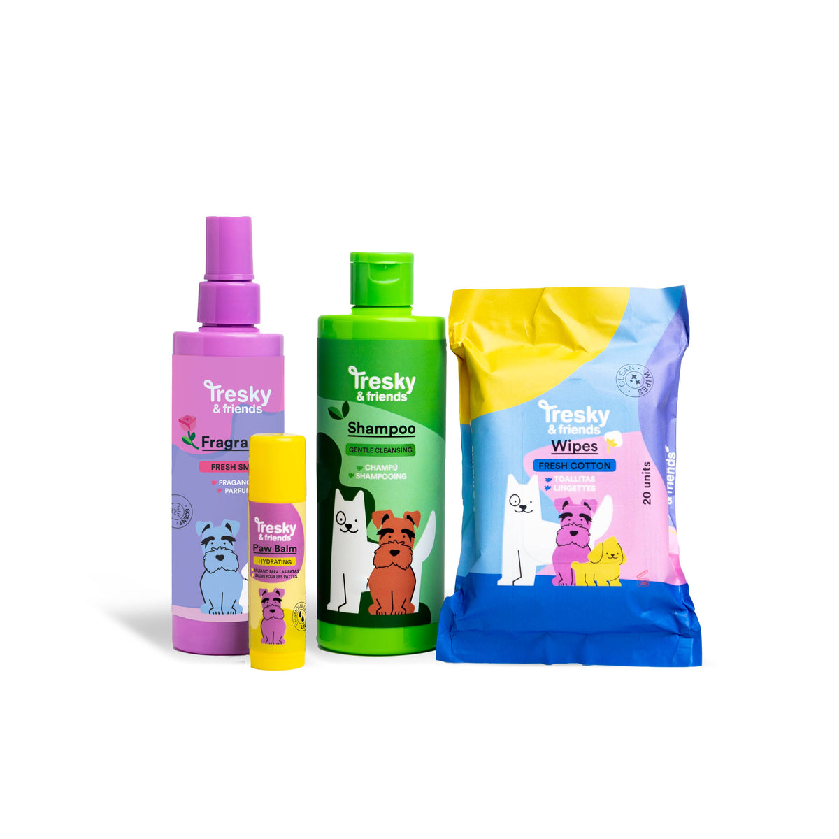 Shampoo Spray Balm & Wipes Set for Dogs - Tresky&Friends