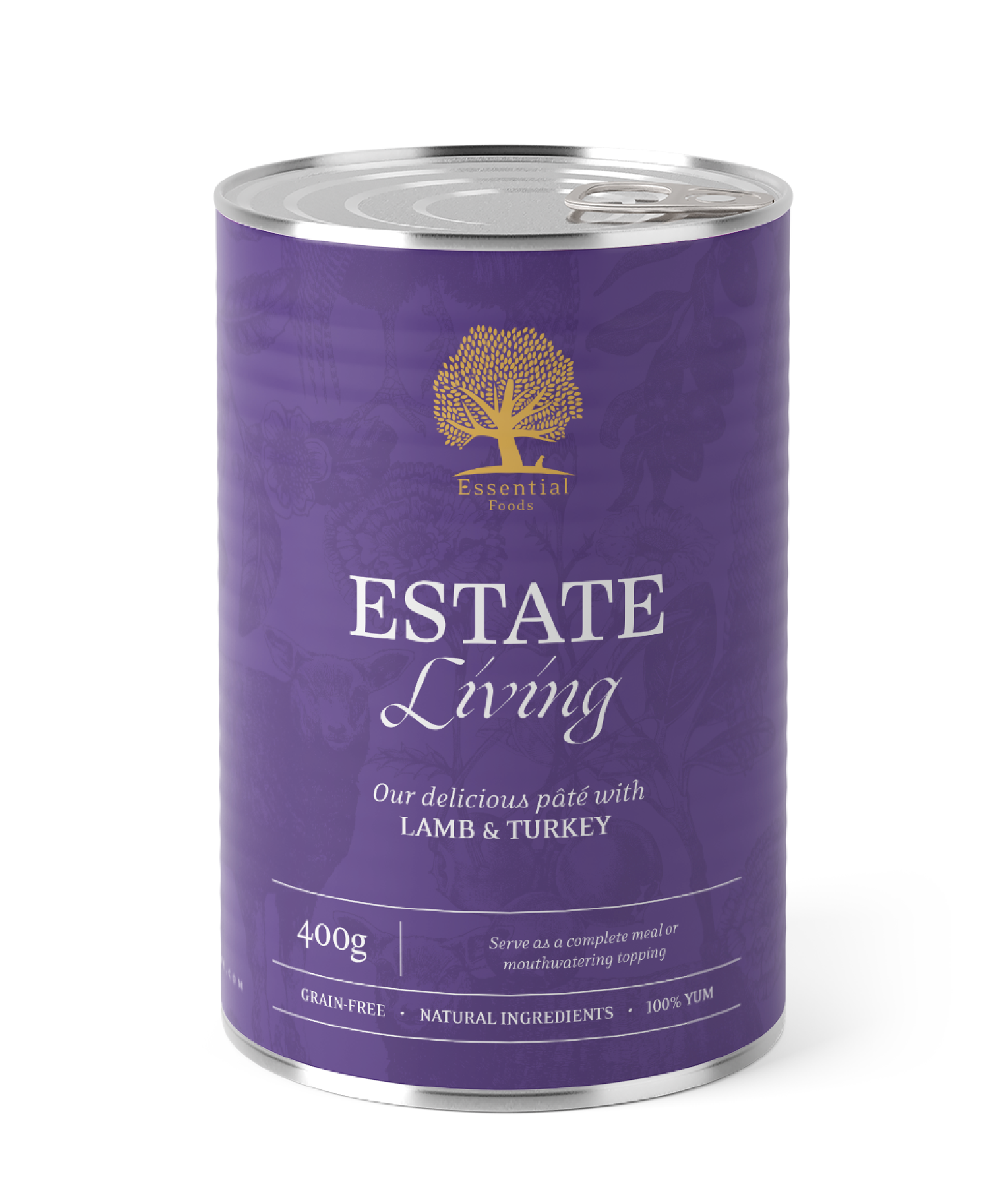 Essential Estate Living Paté med lam og kalkun, 400 g boks