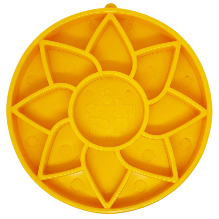 SodaPup Sunflower Softie eTray – Soft, Shallow Slow Feeder for Sensitive Dogs