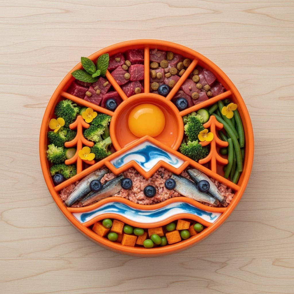 SodaPup Great Outdoors eBowl – Slow Feeder for Aktive Hunder, Oransje