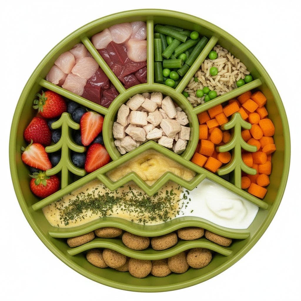 SodaPup Great Outdoors eBowl - Slow Feeder for Active Dogs, Green