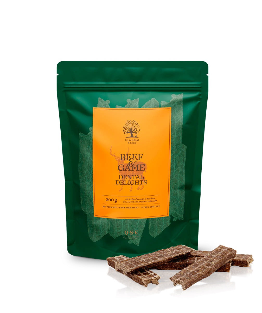ESSENTIAL Beef & Game Dental Delights │ Tanngodbiter med Storfe & Vilt (200 g)