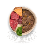 Home-cooked dog food. Beef and vegetables recipe