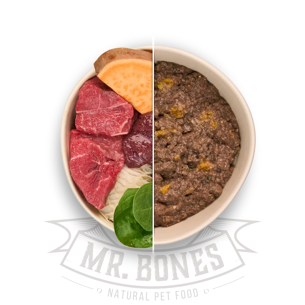 Home-cooked dog food. Beef and vegetables recipe