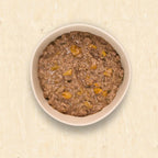Home-cooked dog food. Rabbit and vegetables recipe