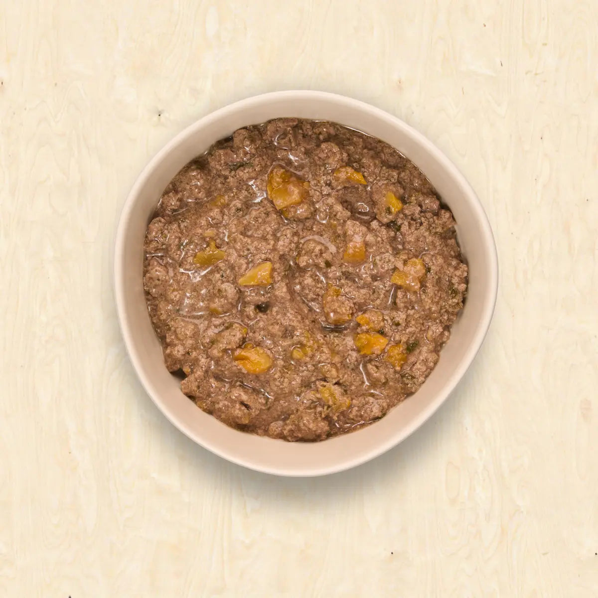 Home-cooked dog food. Rabbit and vegetables recipe