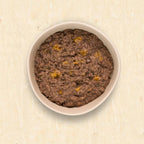 Home-cooked dog food. Beef and vegetables recipe