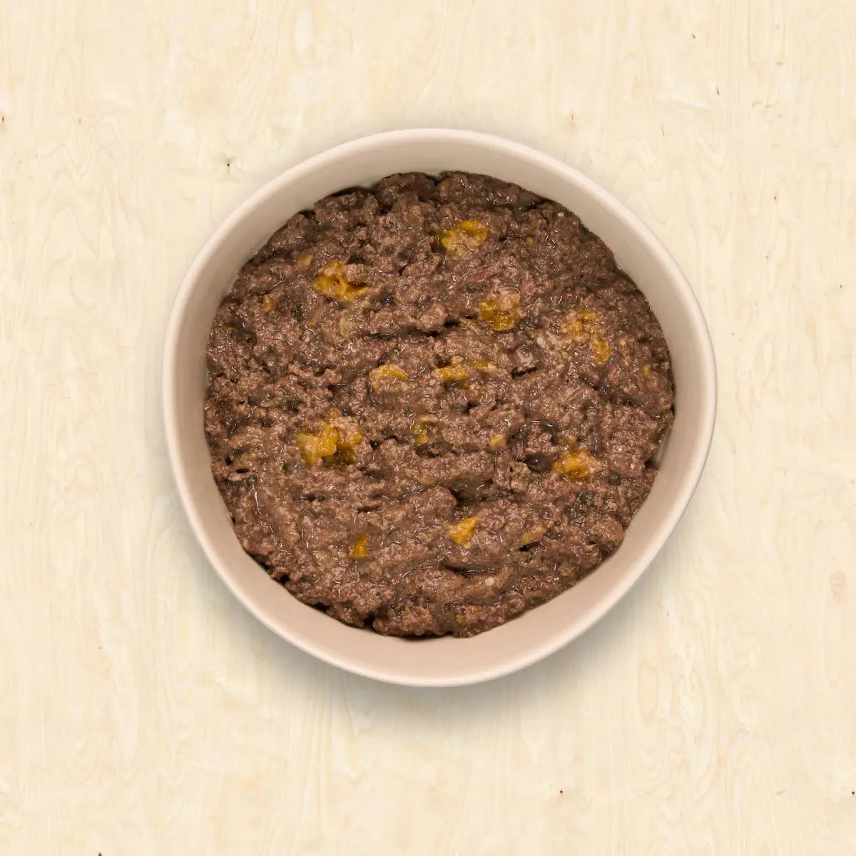 Home-cooked dog food. Beef and vegetables recipe