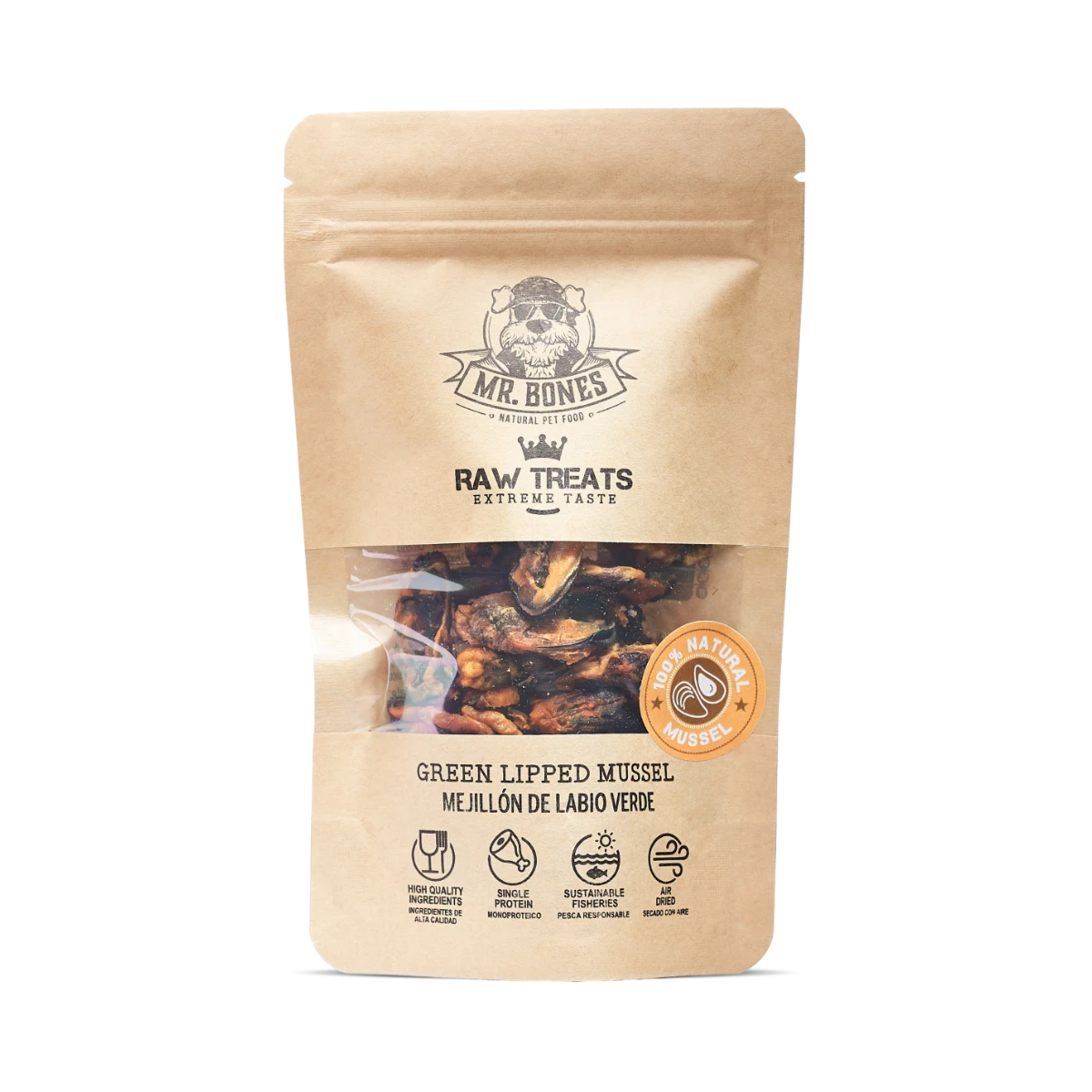 Mr. Bones Raw Treats Tørket Grønleppet Blåskjell (45 g)