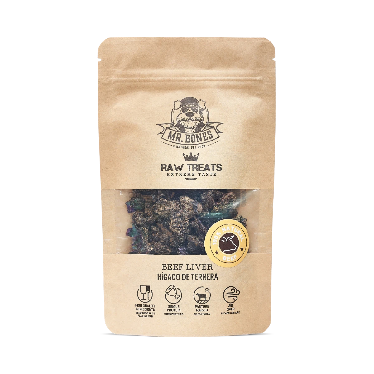 Mr. Bones Raw Treats Tørket Okselever (45 g)