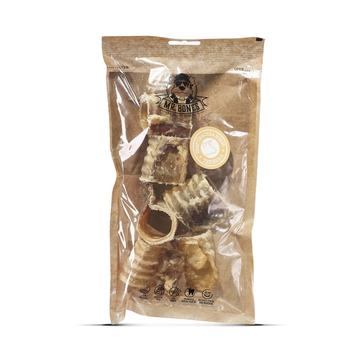 Mr. Bones Naturlig tyggegodbid Bifftrakea i ringer (6 stk)